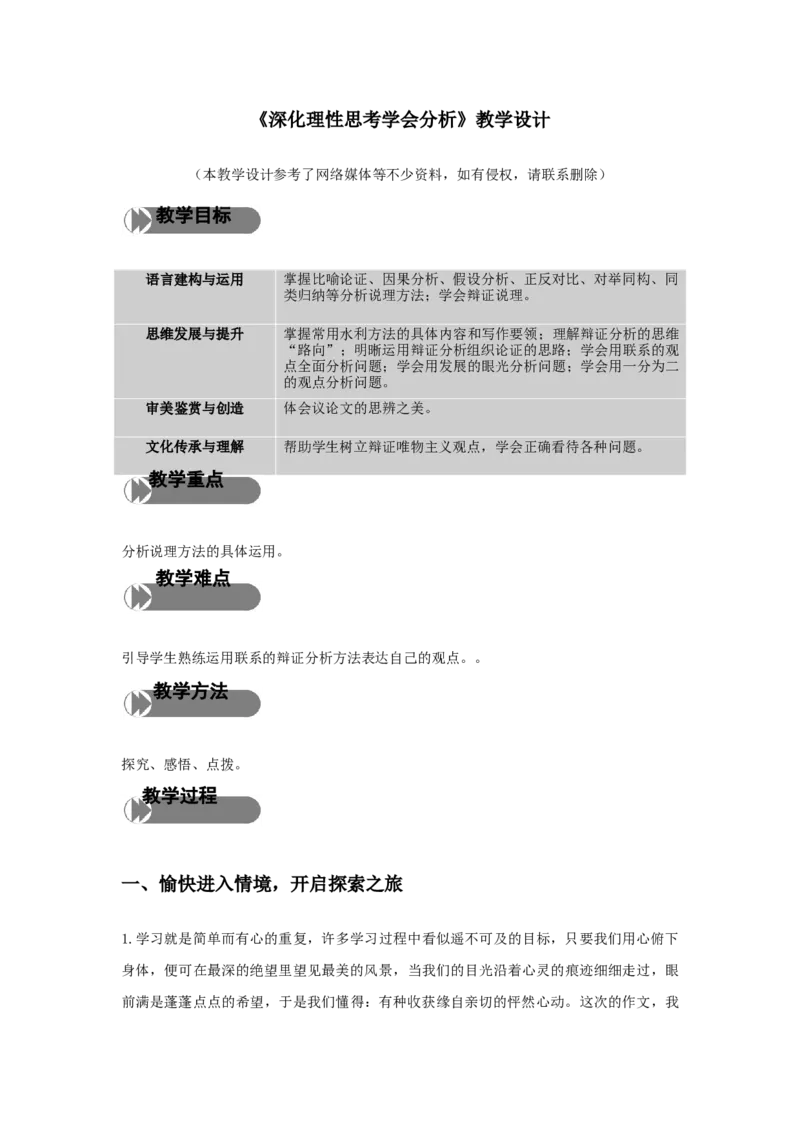 特级教师课堂《作文指导：深化理性思考》（教学设计）高中语文选择性必修中册同步教学（统编新版）_高语_高中语文_必修上册_高中语文全套资料说课稿_教案第2套