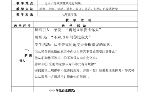 9.1.2不等式的性质教学设计（表格式）_初中数学人教版_7下-初中数学人教版_7下-初中数学人教版（旧版）赠送_04教案（多套）_教案（赠送）