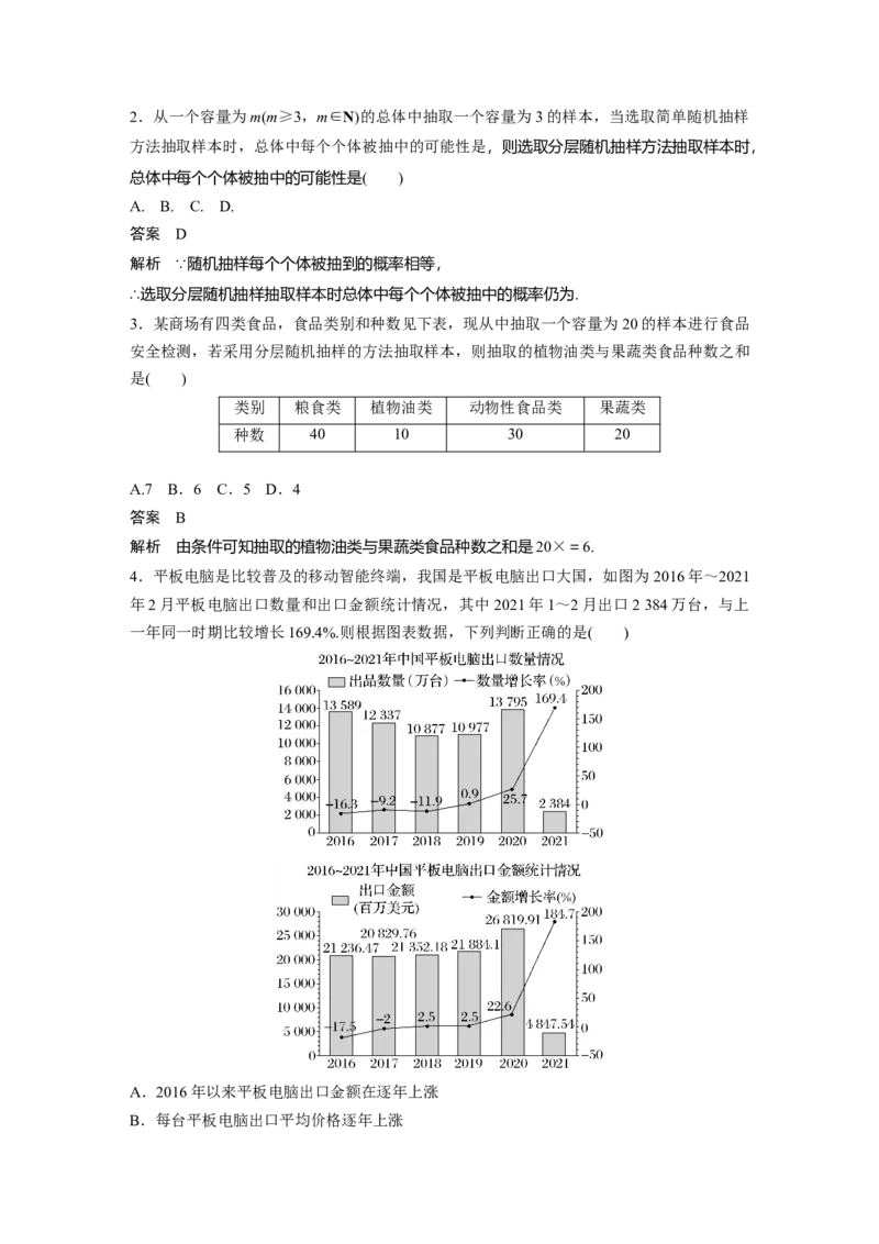第9章&sect;9.1　随机抽样、统计图表_2.2025数学总复习_2023年新高考资料_一轮复习_2023新高考一轮复习讲义+课件_2023年高考数学一轮复习讲义（新高考）
