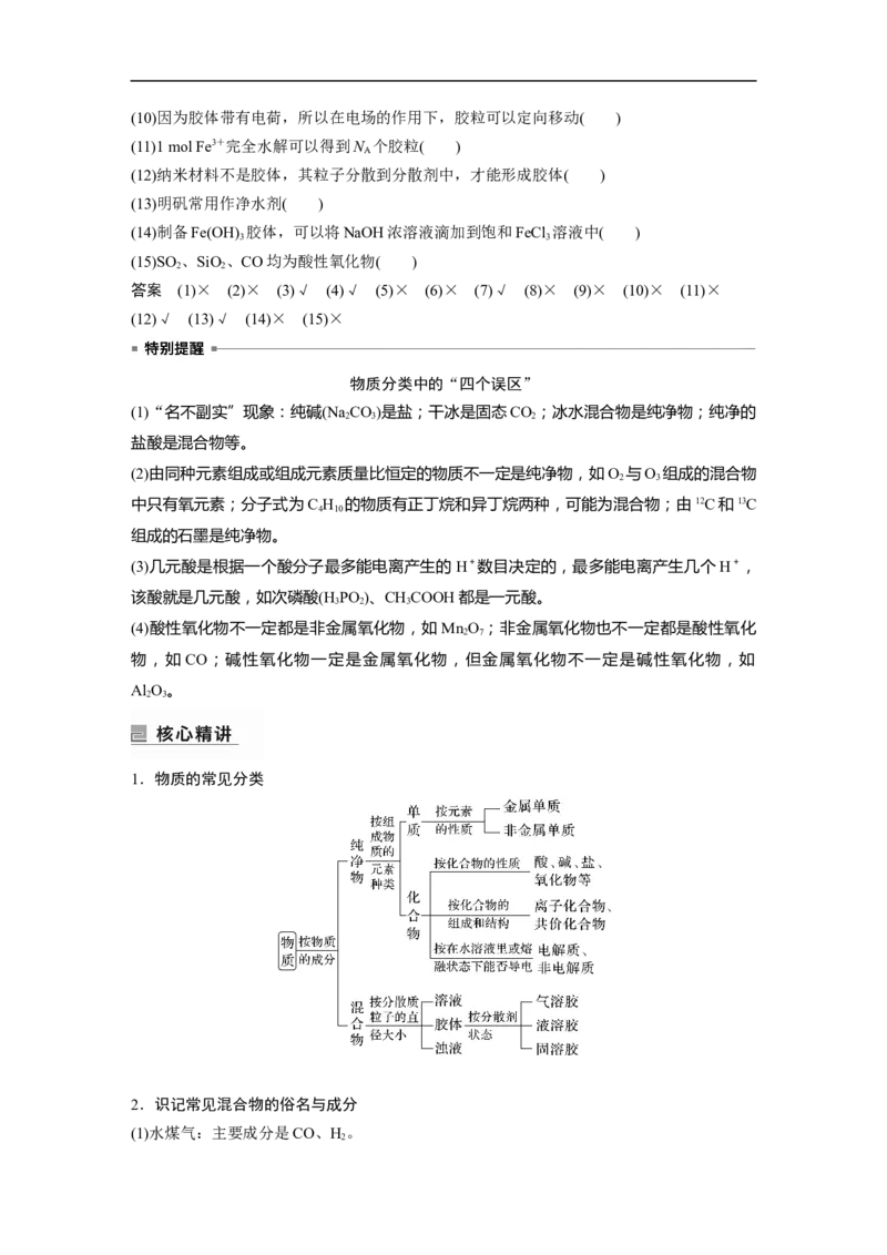 2023年高考化学二轮复习（全国版）第1部分专题突破　专题1　物质的组成、分类　化学用语_05高考化学_通用版（老高考）复习资料_2023年复习资料_二轮复习
