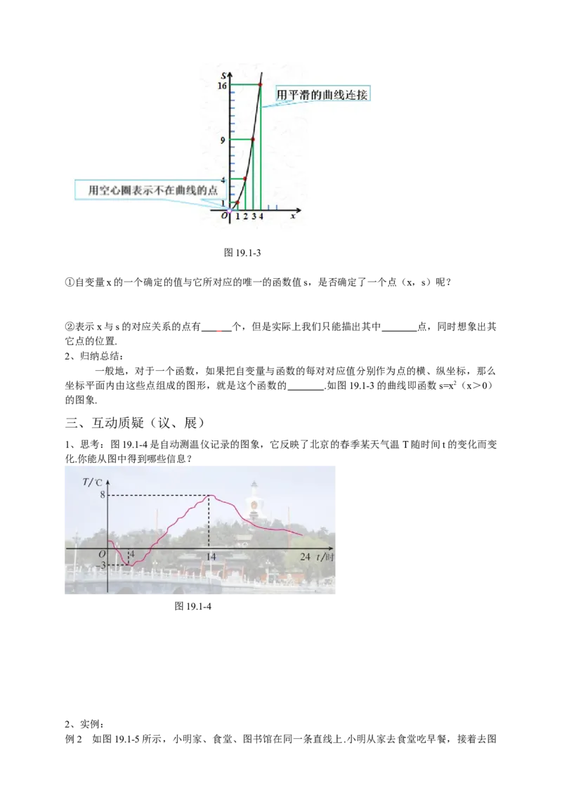 19.1.2函数的图象第1课时（原卷）_初中数学人教版_八年级数学下册_保存转存之后查看(1)_8下-初中数学人教版（2026春新版持续更新）_旧版-可参考_05学案_导学案（第1套）