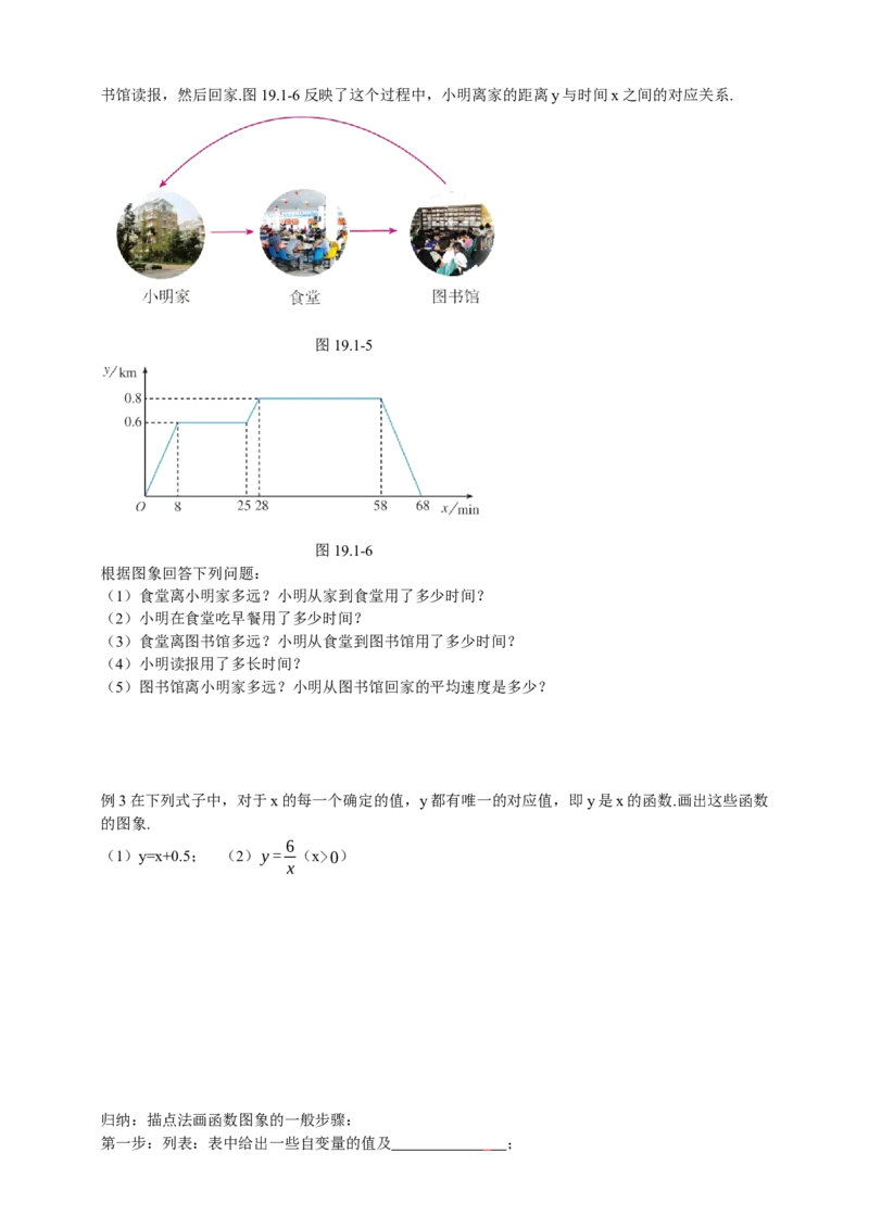 19.1.2函数的图象第1课时（原卷）_初中数学人教版_八年级数学下册_保存转存之后查看(1)_8下-初中数学人教版（2026春新版持续更新）_旧版-可参考_05学案_导学案（第1套）
