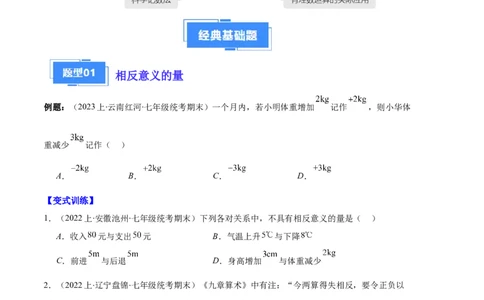 专题01有理数及有理数的运算之八大题型（原卷版）_初中数学人教版_7上-初中数学人教版_7上-初中数学人教版（旧版）赠送_06习题试卷_6期中期末复习专题