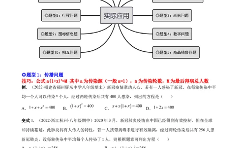 专题03一元二次方程的实际问题（考点题型）-一题三变系列2023考点题型精讲(原卷版)_初中数学人教版_9上-初中数学人教版_07专项讲练