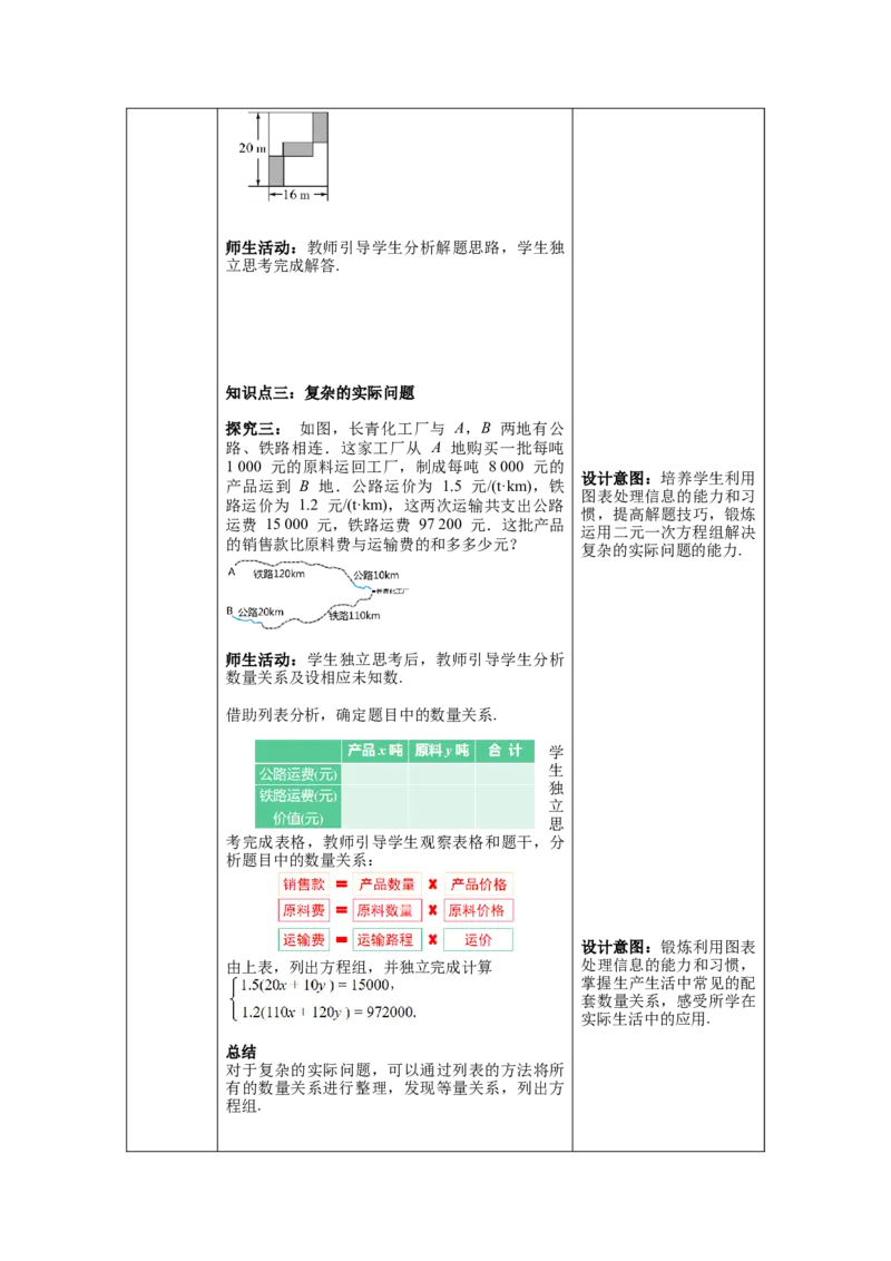 8.3实际问题与二元一次方程组教案_初中数学人教版_7下-初中数学人教版_7下-初中数学人教版（旧版）赠送_04教案（多套）_教案（第1套）新课标_第8章二元一次方程组教案