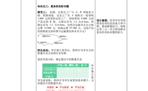 8.3实际问题与二元一次方程组教案_初中数学人教版_7下-初中数学人教版_7下-初中数学人教版（旧版）赠送_04教案（多套）_教案（第1套）新课标_第8章二元一次方程组教案