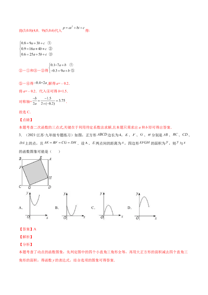 22.3实际问题与二次函数（解析版）-2023实验培优_初中数学人教版_9上-初中数学人教版_07专项讲练_九年级数学上册章节同步实验班培优题型变式训练（人教版）