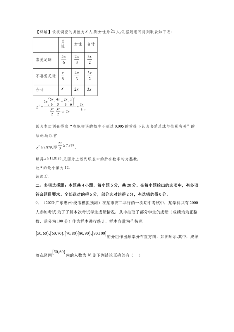 第十一章统计与成对数据的分析-备战2024年高考数学专题测试模拟卷（新高考专用）（解析卷）_2.2025数学总复习_2024年新高考资料_3.2024专项复习