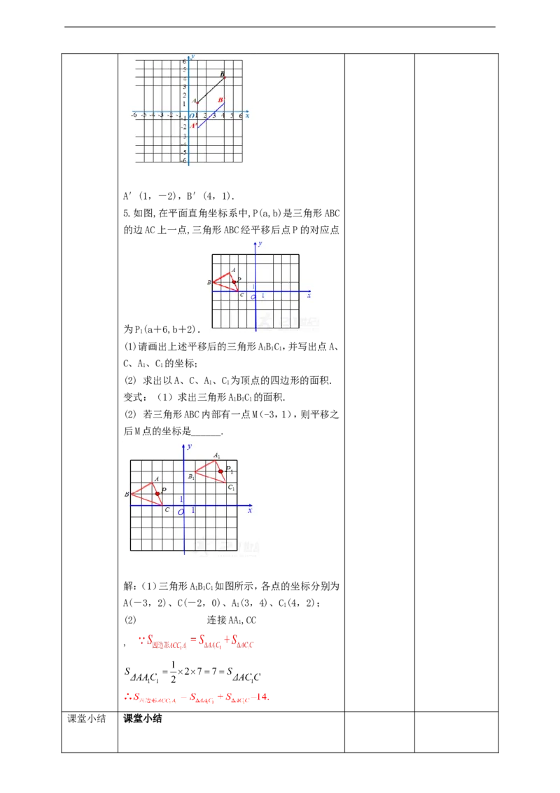 7.2.2用坐标表示平移教案_初中数学人教版_7下-初中数学人教版_7下-初中数学人教版（旧版）赠送_01课件+教案（配套）_课件+教案+学案（第2套）