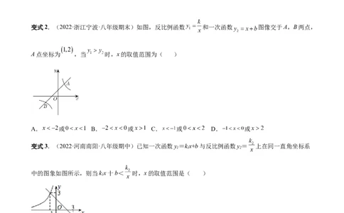 专题02反比例函数与一次函数和几何综合（热考题型）-原卷版_初中数学人教版_9下-初中数学人教版_07专项讲练_一题三变系列2022-2023学年九年级数学下册重要考点题型精讲精练(人教版)