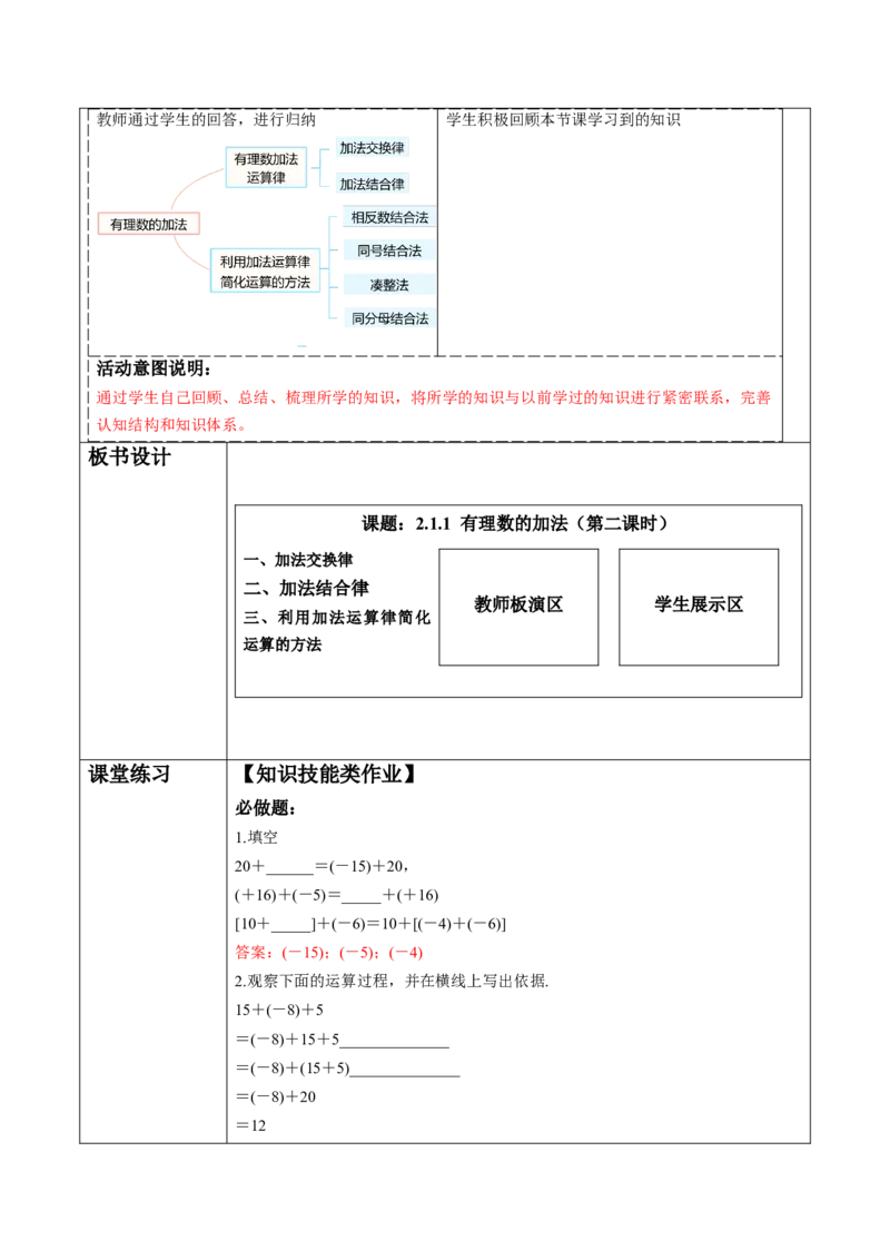 2.1.1有理数的加法（第二课时）-教案_初中数学人教版_7上-初中数学人教版_7上-初中数学人教版（新版）_01课件+教案+练习（大单元设计）_教案