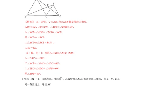 专项06手拉手综合应用（解析版）_初中数学人教版_8上-初中数学人教版_旧版_07专项讲练_高分突破必练专题八年级数学上册（人教版）