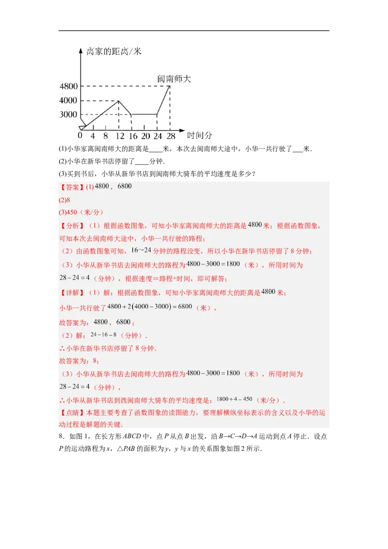 19.1.3函数的图象分层作业（解析版）_初中数学人教版_八年级数学下册_保存转存之后查看(1)_8下-初中数学人教版（2026春新版持续更新）_旧版-可参考_06习题试卷_1同步练习