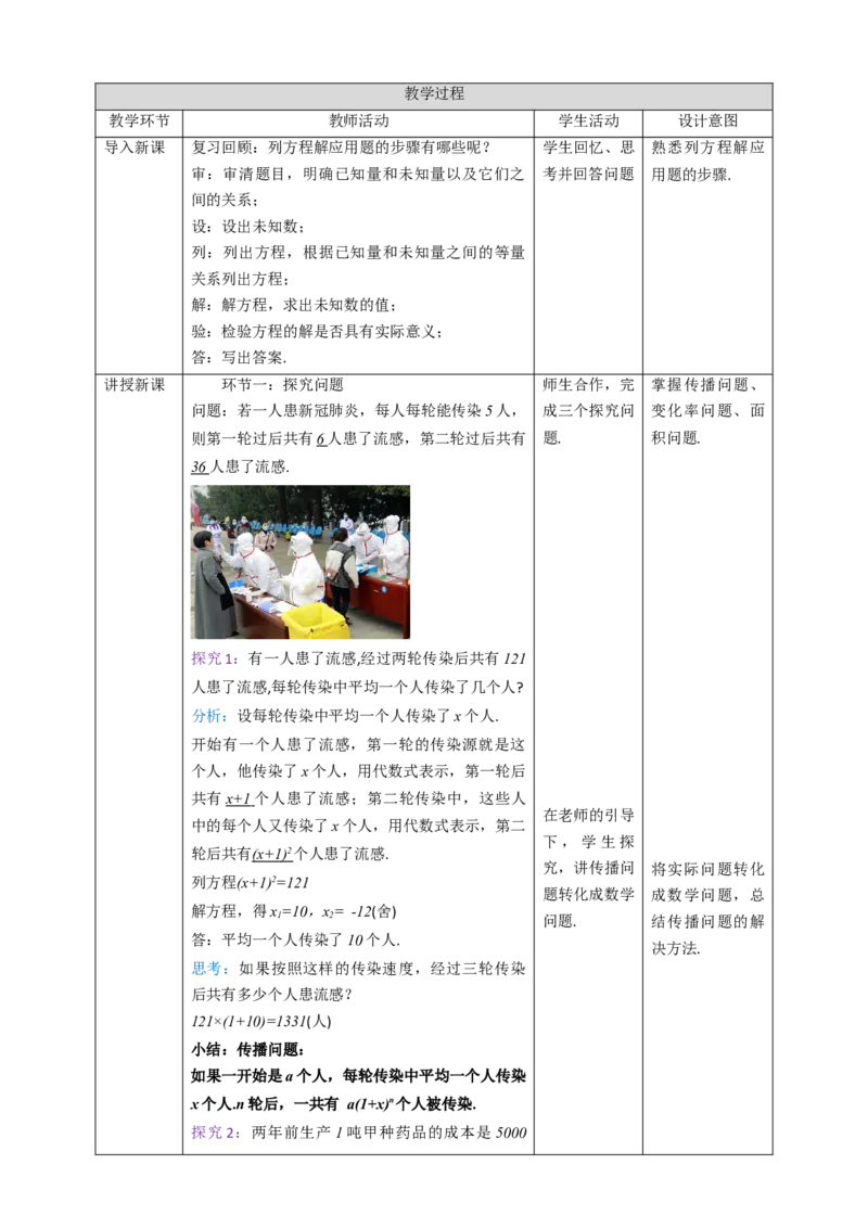 21.3实际问题与一元二次方程教案_初中数学人教版_9上-初中数学人教版_01课件+教案（配套）_课件+教案第二套_21.3实际问题与一元二次方程课件（共29张PPT）+教案