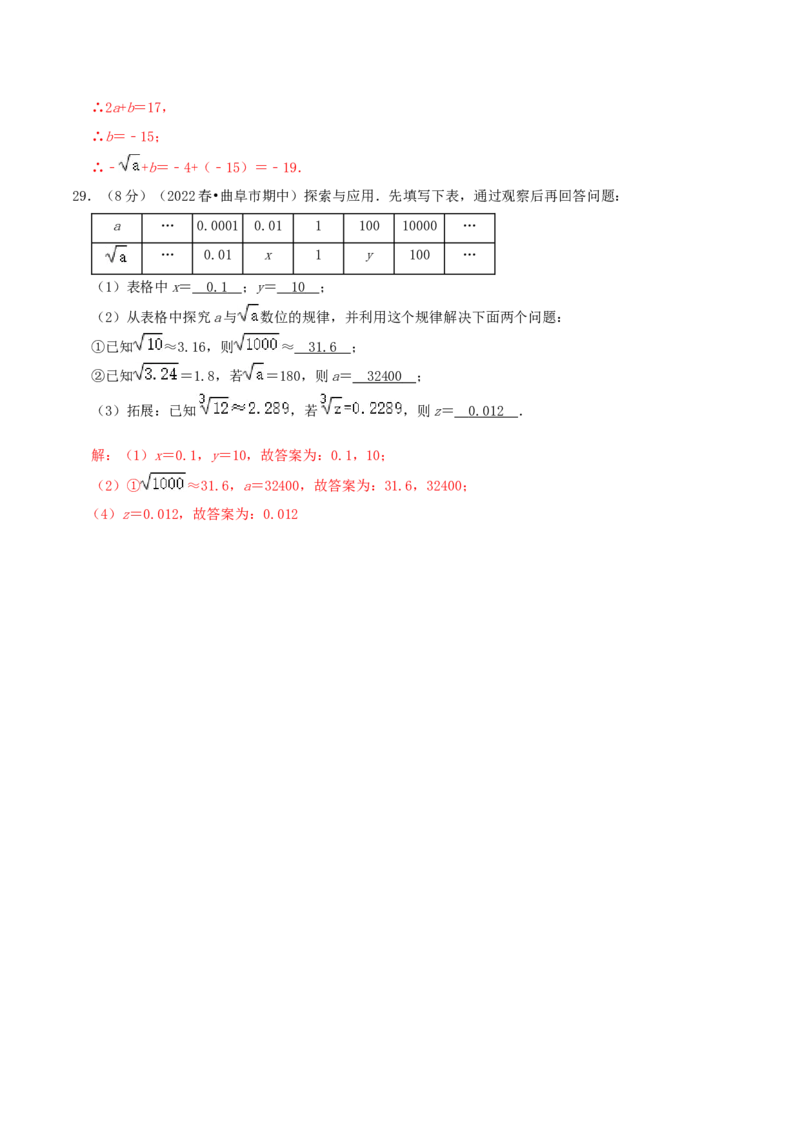 专题02平方根与立方根（解析版）_初中数学人教版_7下-初中数学人教版_7下-初中数学人教版（旧版）赠送_07专项讲练