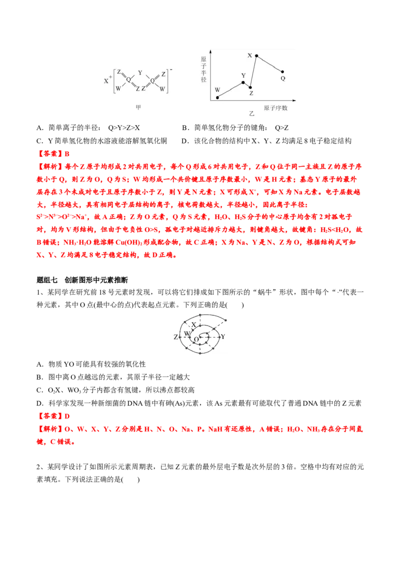 01考点五元素推断（教师版）_05高考化学_2025年新高考资料_一轮复习_2025年高考化学一轮复习基础知识讲义（新高考通用）（完结）_专题四结构与性质