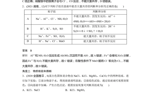 2023年高考化学二轮复习（新高考版）第1部分专题突破专题4　离子共存与离子推断_05高考化学_新高考复习资料_2023年新高考资料_二轮复习_2023年高考化学二轮复习讲义+课件（新高考版）