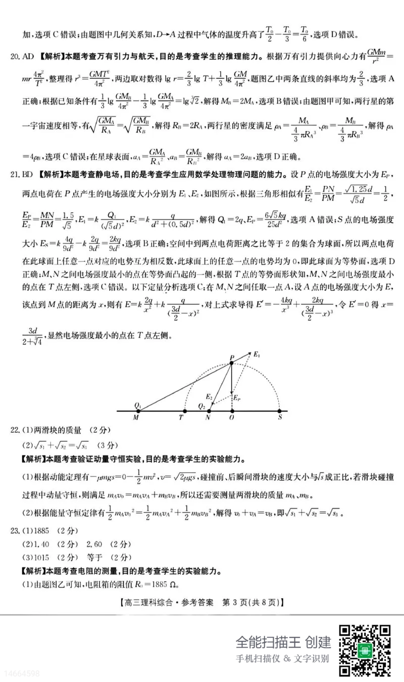 2023届吉林省白山市高三三模联考丨理综答案公众号：一枚试卷君_05高考化学_高考模拟题_新高考_吉林省白山市2023届高三三模联考理综_吉林省白山市2023届高三三模联考理综