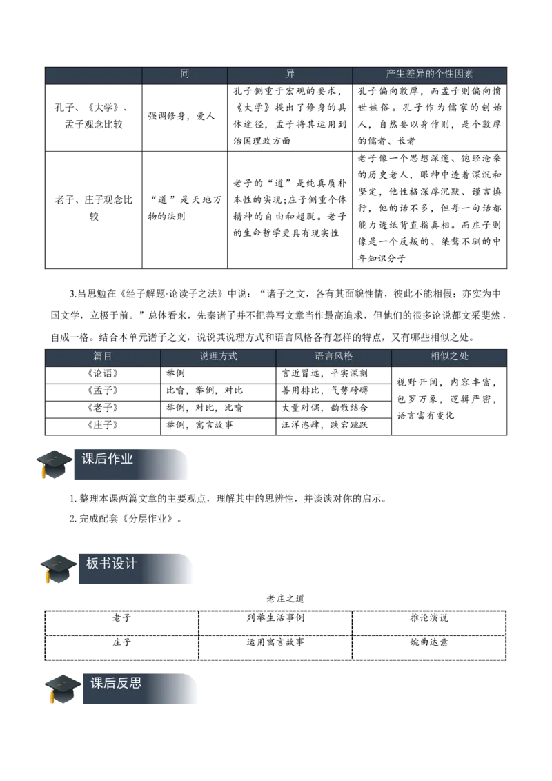 第6课《老子四章》《五石之瓠》群文联读（教学设计）-（统编版选择性必修上册）_高语_高中语文_选择性必修上册_教学设计