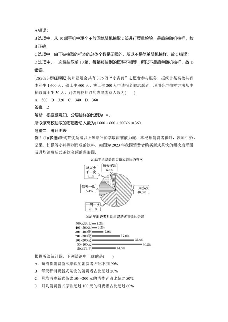 第九章　&sect;9.1　随机抽样、统计图表_2.2025数学总复习_2025年新高考资料_一轮复习_2025高考大一轮复习讲义+课件（完结）_2025高考大一轮复习数学（人教b版）_第七章~第十章