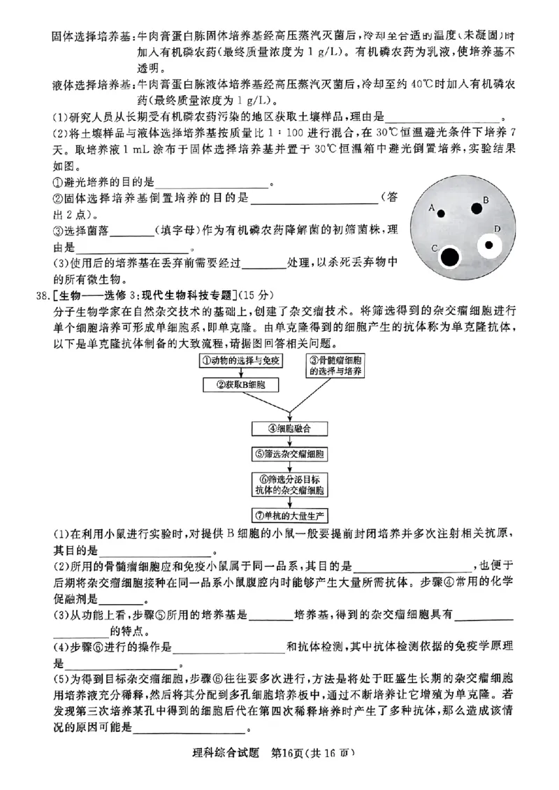 2023届河南省青桐鸣高三2月联考理综（没答案）_05高考化学_高考模拟题_新高考
