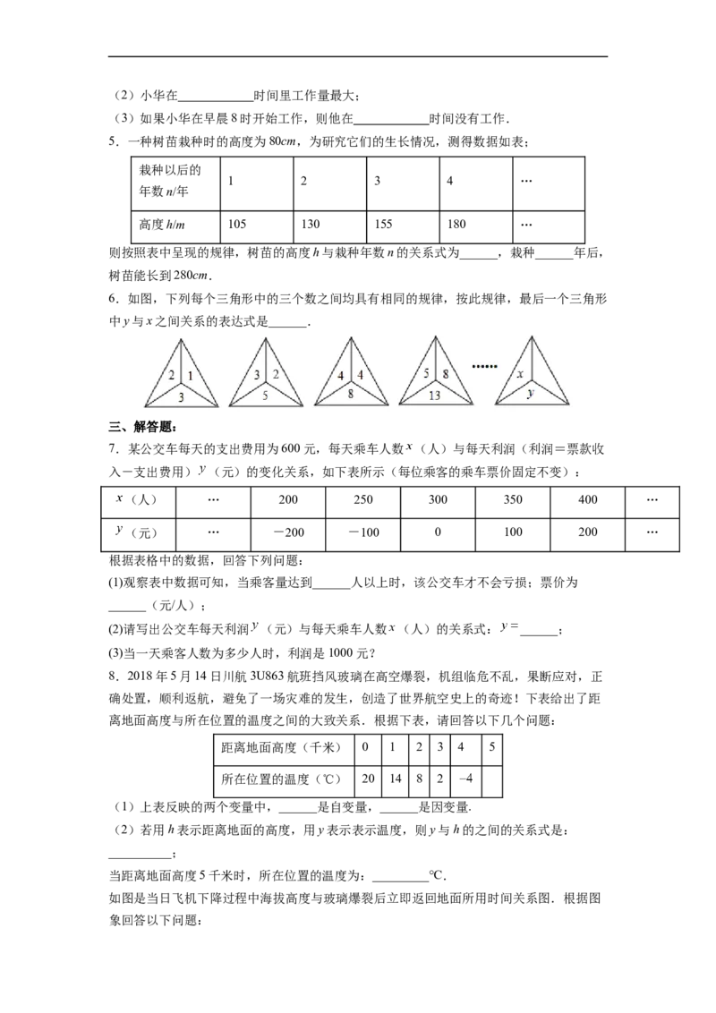 19.1.4函数的表示法分层作业（原卷版）_初中数学人教版_八年级数学下册_保存转存之后查看(1)_8下-初中数学人教版（2026春新版持续更新）_旧版-可参考_06习题试卷_1同步练习