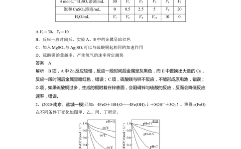 2022年高考化学一轮复习第7章第33讲专项提能特训12　速率图像与实验探究_05高考化学_新高考复习资料_2022年新高考资料_2022年一轮复习各版本_1.高考化学2022年一轮复习通用版
