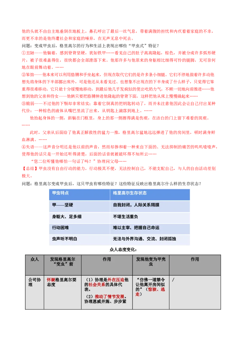 第14.2课变形记（教师版）_高语_高中语文_必修下册_同步讲义