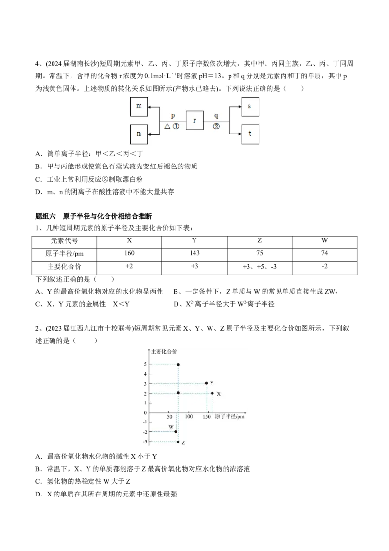 01考点五元素推断（学生版）_05高考化学_2025年新高考资料_一轮复习_2025年高考化学一轮复习基础知识讲义（新高考通用）（完结）_专题四结构与性质
