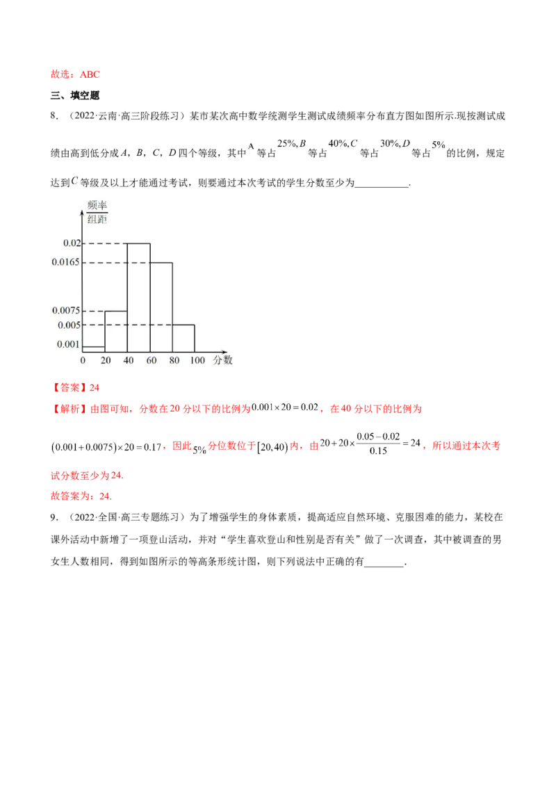 第二十二讲统计初步及成对数据的统计分析解析版_2.2025数学总复习_2023年新高考资料_二轮复习_2023届高考数学二轮复习讲义（含解析）
