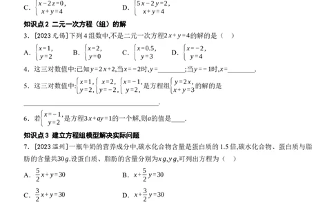 [22004375]10.1二元一次方程组的概念分层课时作业（含答案）2024-2025学年数学人教版七年级下册_初中数学人教版_7下-初中数学人教版_7下-初中数学人教版（2025春季新版）持续更新_同步练习