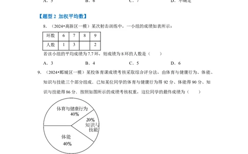 专题01数据的分析（七大类型）（题型专练）（原卷版）_初中数学人教版_八年级数学下册_保存转存之后查看(1)_8下-初中数学人教版（2026春新版持续更新）_旧版-可参考_07专项讲练