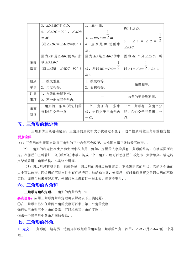 专题01三角形（突破核心考点）知识梳理+解题方法+专题过关（解析版）_初中数学人教版_8上-初中数学人教版_旧版_06习题试卷_6期中期末复习专题
