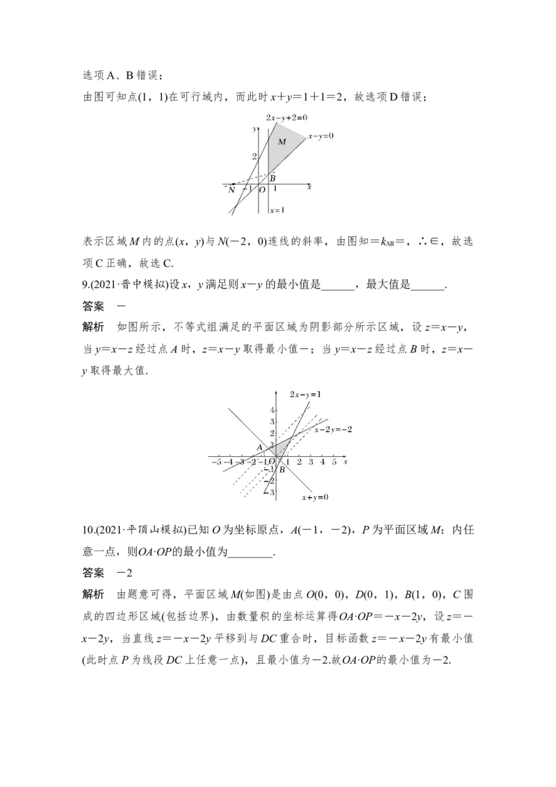 第7章不等式、推理与证明第2节　二元一次不等式(组)与简单的线性规划问题_2.2025数学总复习_赠品通用版（老高考）复习资料_一轮复习_专题教师版word讲义
