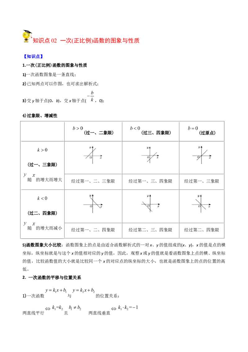 初中数学同步8年级下册专题19.2一次函数（学生版）_初中数学_八年级数学下册（人教版）_讲义_学生版在此文件夹