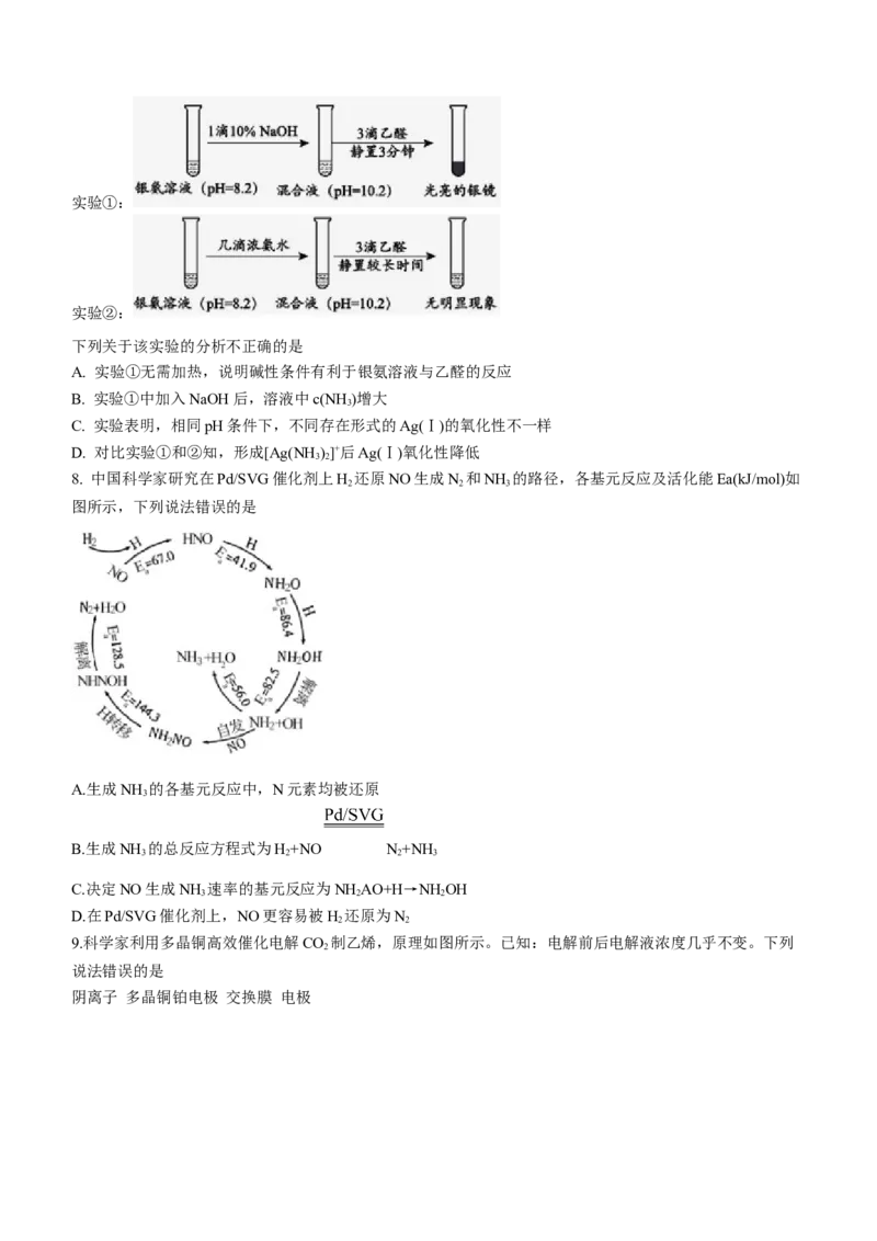 2023福建省厦门外国语学校高三上学期期末检测化学_05高考化学_高考模拟题_新高考
