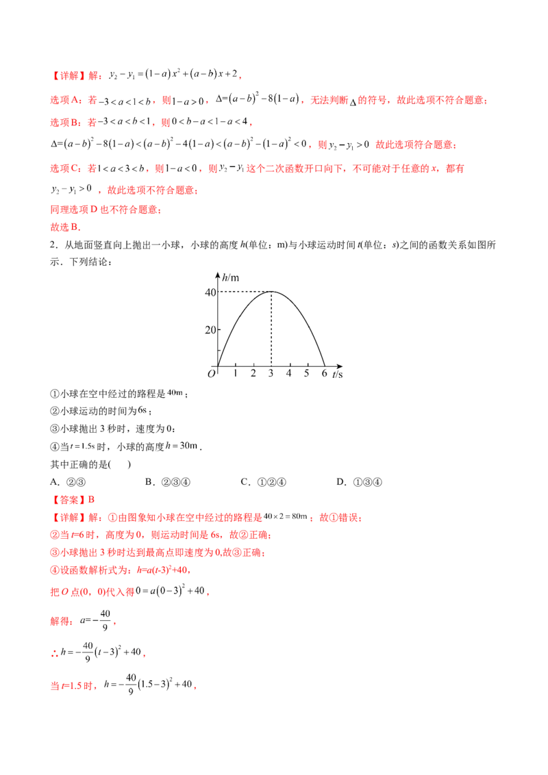 初中数学同步9年级上册第15课二次函数章末复习(共29页)（教师版）_初中数学_九年级数学上册（人教版）_讲义