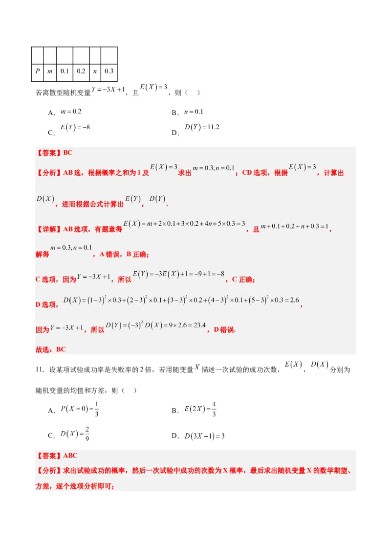 第54讲离散型随机变量及其分布列、均值与方差（精讲）一轮复习讲义2024年高考数学高频考点题型归纳与方法总结（新高考通用）解析版_2.2025数学总复习_2024年新高考资料