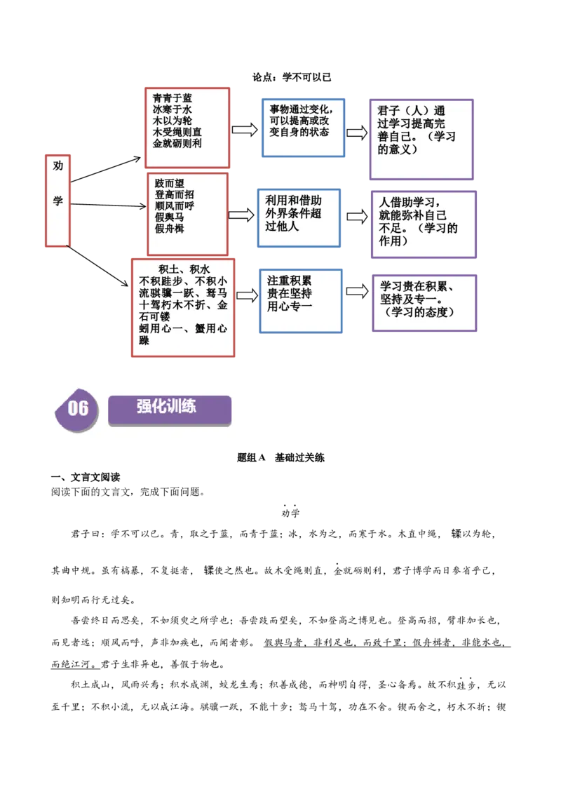 第10.1课劝学（第二课时）（教师版）_高语_高中语文_必修上册_同步讲义