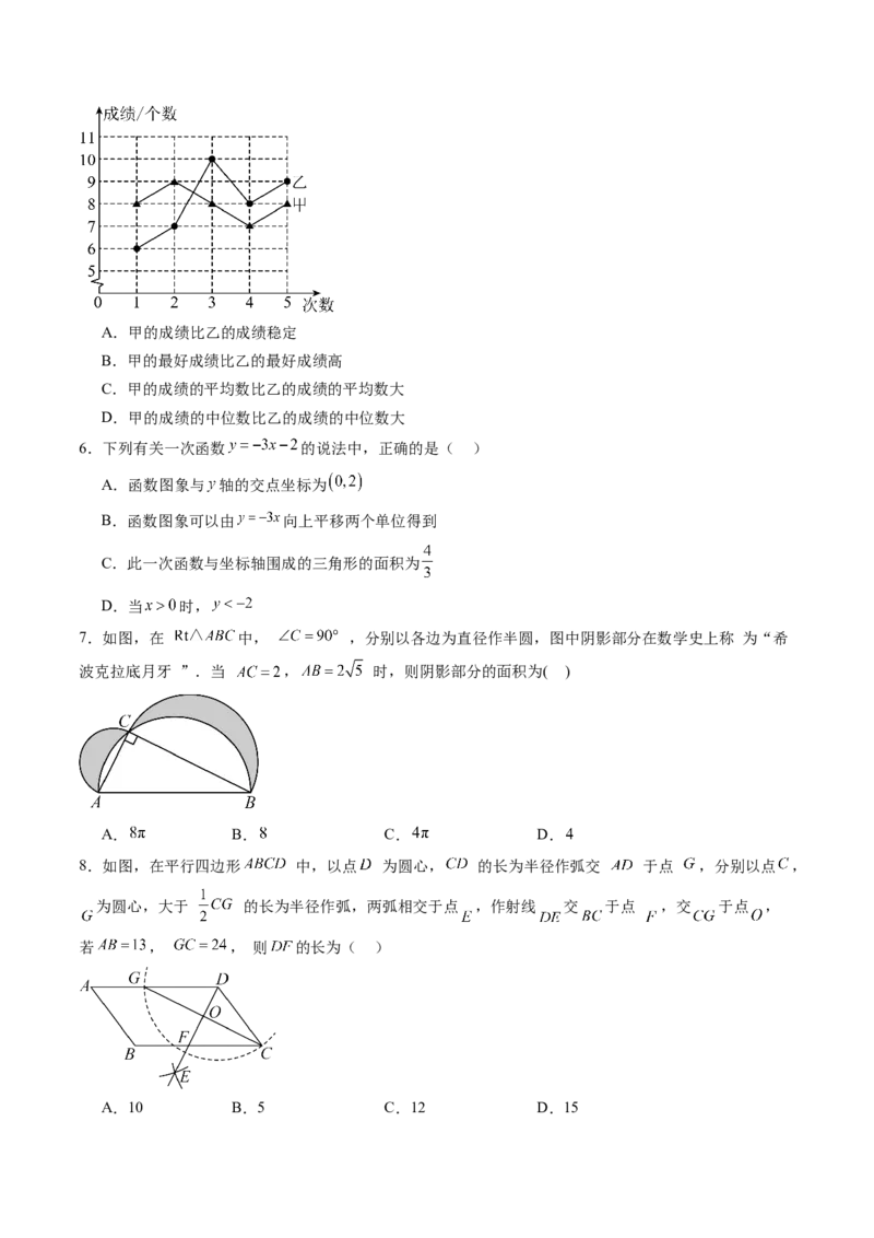 数学（考试版A4）_初中数学_九年级数学上册（人教版）_秋季开学摸底考_九年级数学秋季开学摸底考01（广东专用）