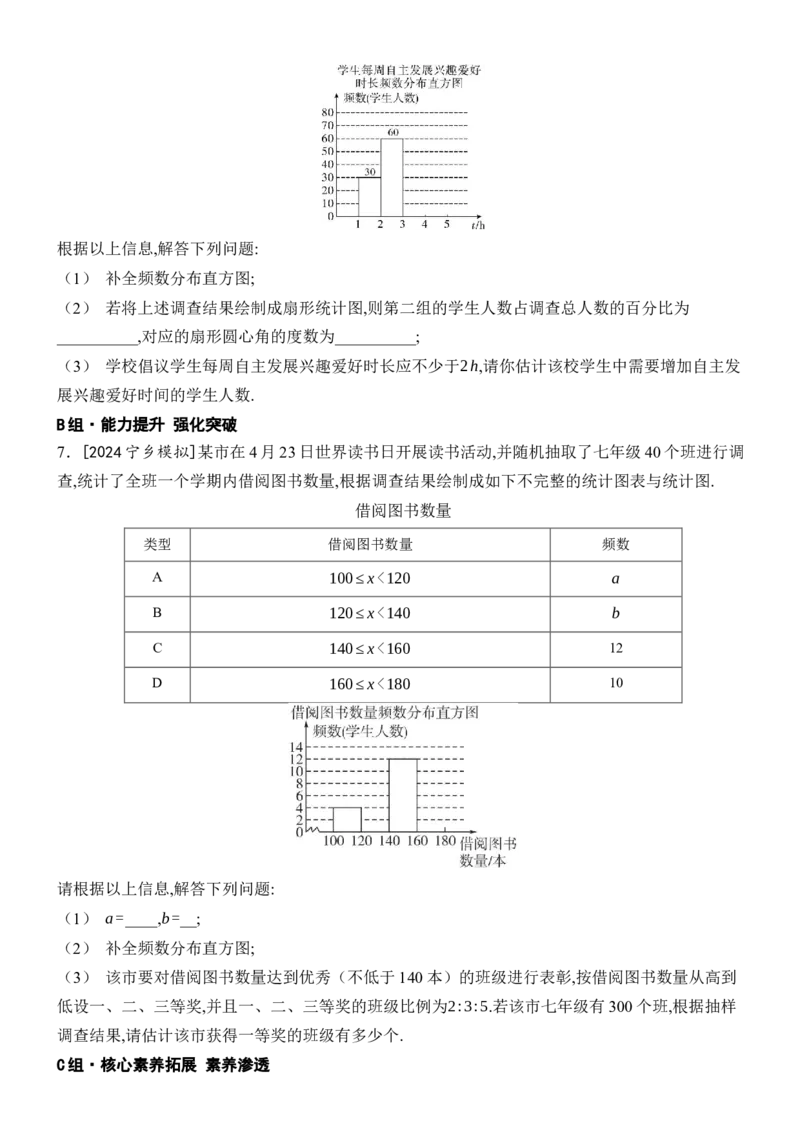 [22004391]12.2.2直方图分层课时作业（含答案）2024-2025学年数学人教版七年级下册_初中数学人教版_7下-初中数学人教版_7下-初中数学人教版（2025春季新版）持续更新_05习题试卷_同步练习