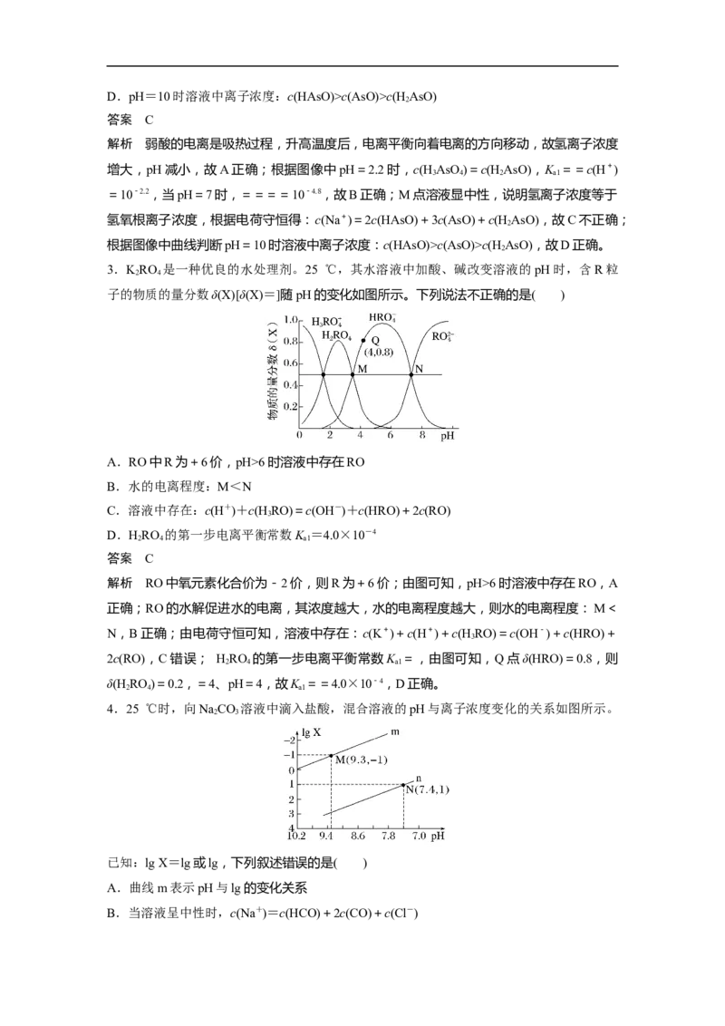 2023年高考化学二轮复习（新高考版）第3部分考前特训特色练12　电解质溶液中的曲线分析_05高考化学_新高考复习资料_2023年新高考资料_二轮复习