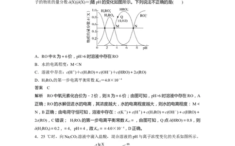 2023年高考化学二轮复习（新高考版）第3部分考前特训特色练12　电解质溶液中的曲线分析_05高考化学_新高考复习资料_2023年新高考资料_二轮复习