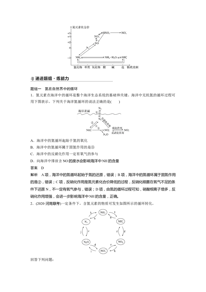 2022年高考化学一轮复习第4章第24讲　氮及其化合物的转化_05高考化学_新高考复习资料_2022年新高考资料_2022年一轮复习各版本_1.高考化学2022年一轮复习通用版