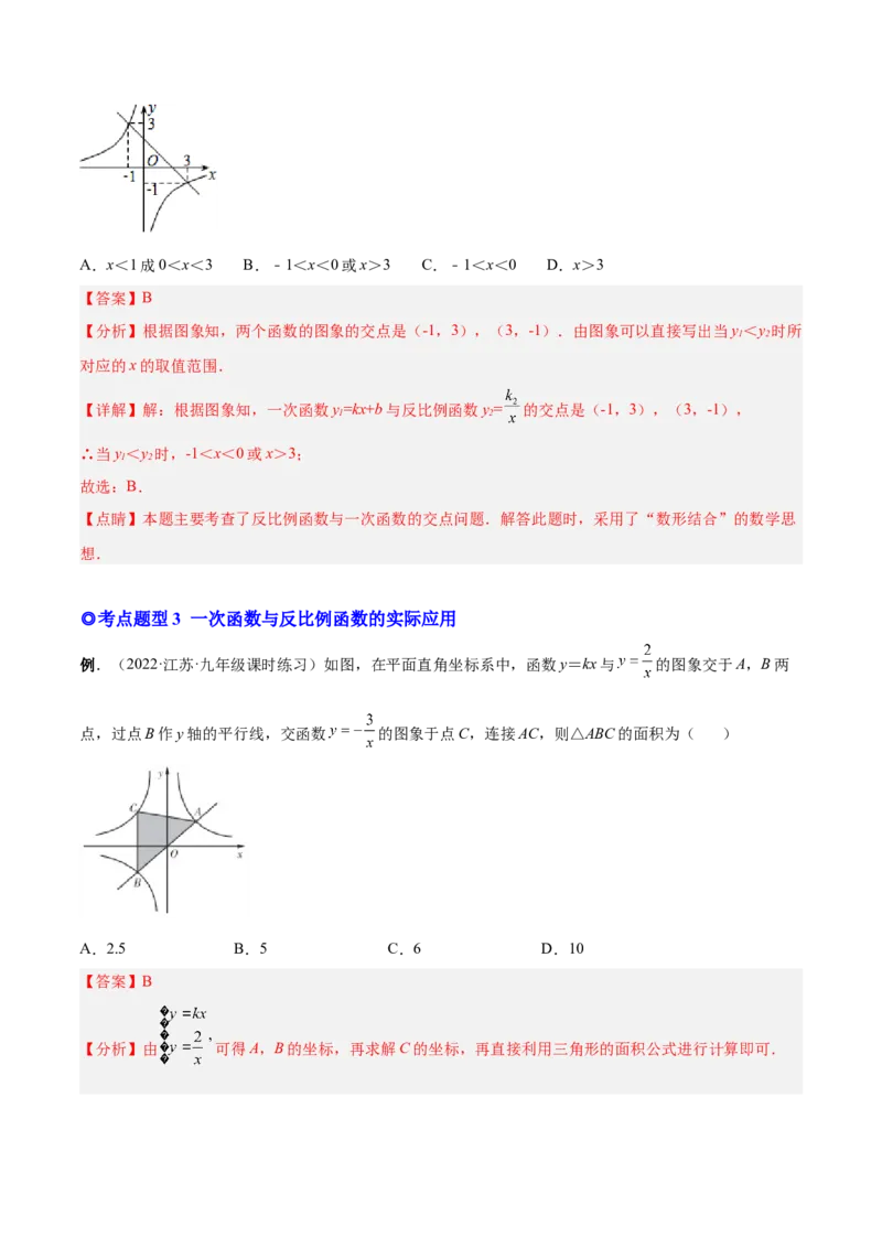 专题02反比例函数与一次函数和几何综合（热考题型）-解析版_初中数学人教版_9下-初中数学人教版_07专项讲练_一题三变系列2022-2023学年九年级数学下册重要考点题型精讲精练(人教版)