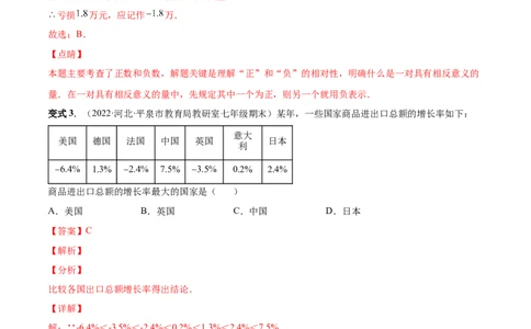 专题01正数、负数和有理数-一题三变系列2022-2023学年七年级数学上册重要考点题型精讲精练(人教版)(解析版)_初中数学人教版_7上-初中数学人教版_7上-初中数学人教版（旧版）赠送