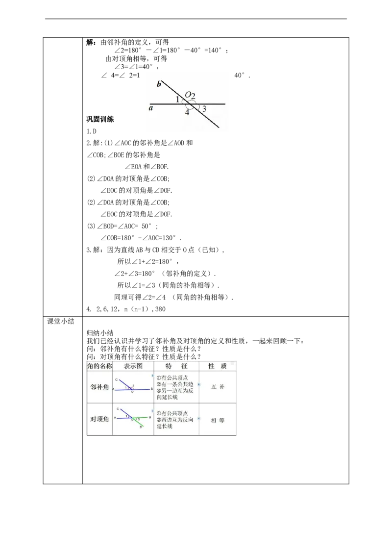 5.1.1相交线学案_初中数学人教版_7下-初中数学人教版_7下-初中数学人教版（旧版）赠送_01课件+教案（配套）_课件+教案+学案（第2套）_5.1.1相交线教案+学案+课件（共22张PPT）