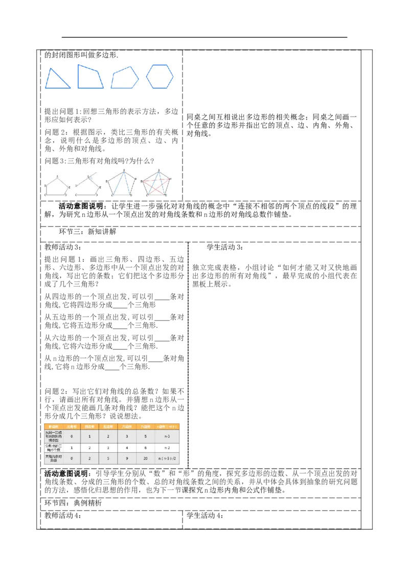 《11.3.1多边形》教学设计_初中数学人教版_8上-初中数学人教版_旧版_01课件+教案（配套）_课件+教案大单元教学_11.3.1多边形课件（28张PPT）+教案+大单元教学设计