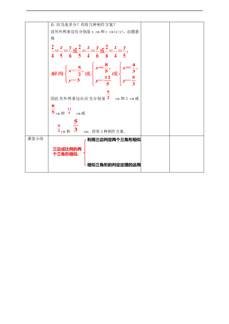 27.2.1相似三角形的判定（2）教案_初中数学人教版_9下-初中数学人教版_01课件+教案（配套）_课件+教案+学案（配套版）