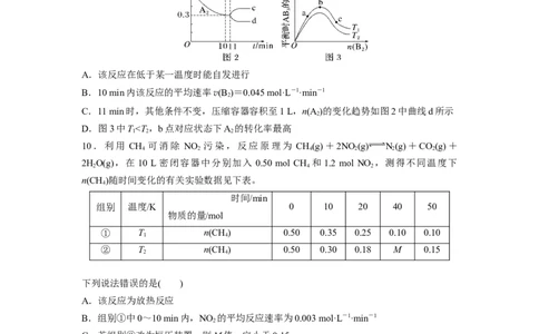 2023届高考化学一轮复习单元检测九　化学反应速率与化学平衡（Word含答案）_05高考化学_通用版（老高考）复习资料_2023年复习资料_一轮复习